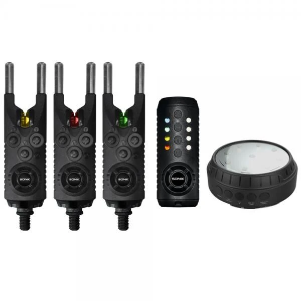 Sonik Gizmo 3+1 Bite Alarms + Bivvy Lamp 3 Sonik Gizmo 3+1 Bite Alarms + Bivvy Lamp